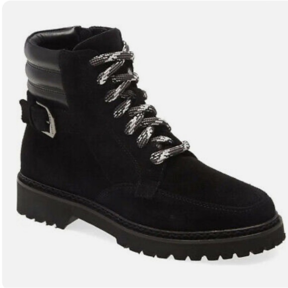 NEW Aquatalia Mayra Weatherproof Suede Leather Lace-Up & Zip Boot - Picture 1 of 6